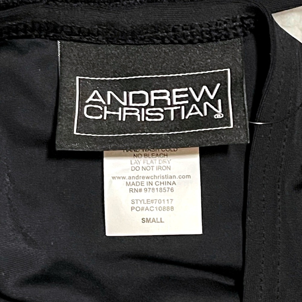 Andrew Christian Small (28-31) Black Wrap Buckle Bikini Swim Briefs 70117 NWT - Picture 9 of 12